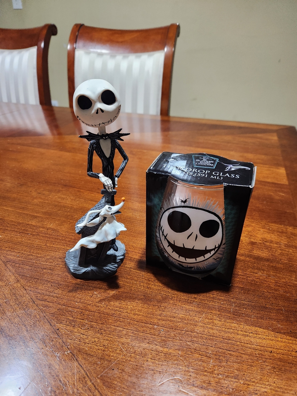 The Nightmare Before Christmas Jack Skellington Bobble Head & Glass